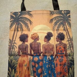 Tropical Sunset Print Tote Bag